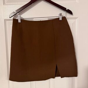 Cotton On Brown Mini Skirt with Front Slit